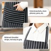 1 x black and white striped apron, 1 x chef's