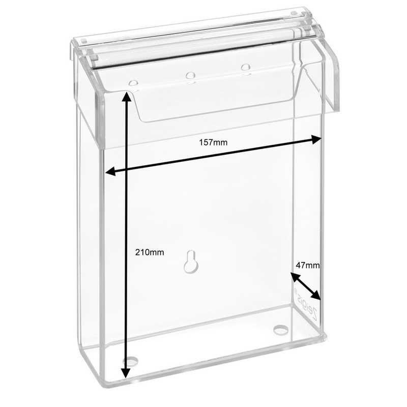 DIN A5 Prospektbox Weatherproof with Lid High from Acrylic Glass