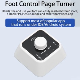 Page Turner Pedal, PT23 Bluetooth Page Turner Foot Switch for Tablets Smartphones PCs, 4 Modes, Rechargeable Music Page Turner Controller for iOS, for Android, for