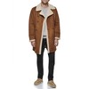 Dockers Men's Faux Shearling Midlength Overcoat, Cognac, Large