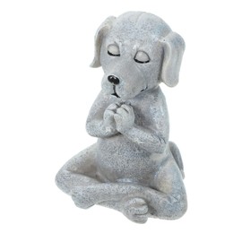 Mipcase Meditating Dog Statue Realistic Zen Style Dog Figurine for Decor Durable Resin Craft Unique Tabletop Ornament for Dog Lovers