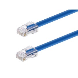 Monoprice Cat6A Cable de conexión - 7 pies - Azul | 26AWG, 10G, conductor de cobre desnudo, conector de cobre chapado en oro, RJ45, cable Ethernet sin arranque