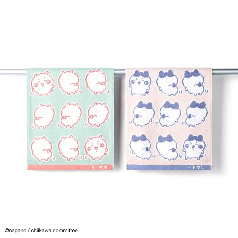 Chiikawa Ye Face Towel, Green, Chiikawa, Gauze Pile, 41-1232150, Approx.