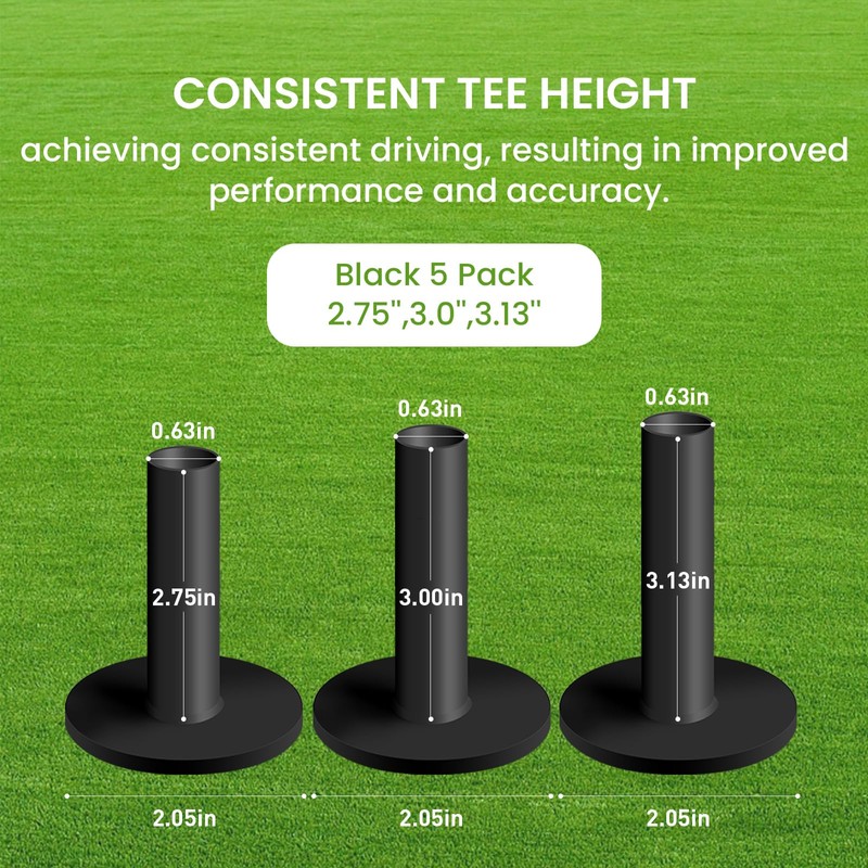 Golf Rubber Tees Driving Range 4 Pack 1.5" 2.25" 2.75"