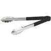 Winco 12" Stainless Steel Serving Tongs with Plastic Handle, Black
