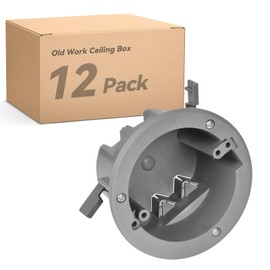 Togalonn 4" Old Work Ceiling Box, 18 CU. in. Round Electrical Box, PVC, UL Listed, 12 Pack