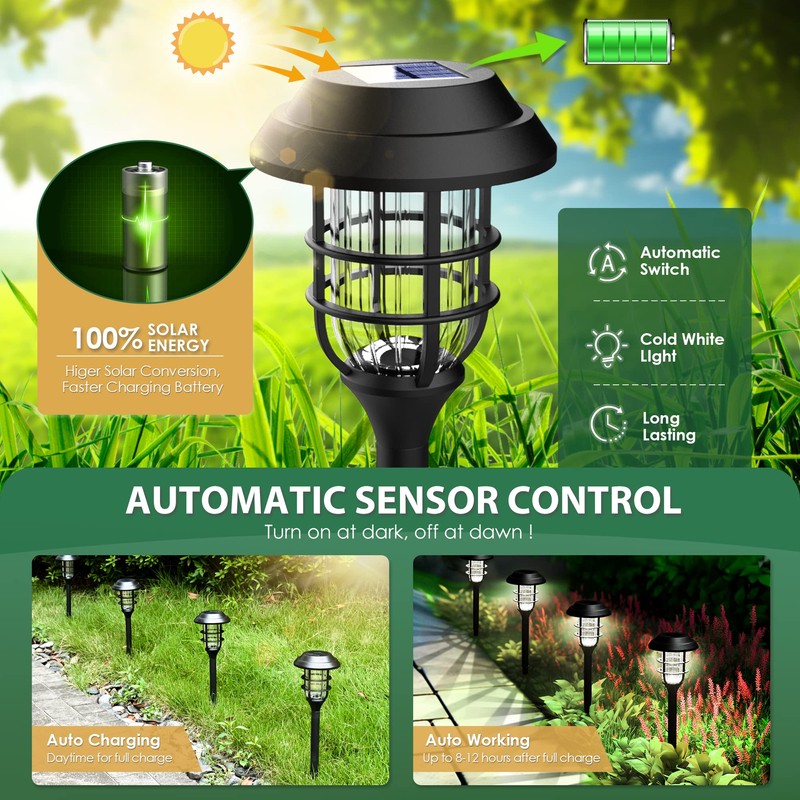 SOLPEX Solar Lights for Outside, Solar Outdoor Pathway Garden Lights