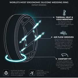 Saco Band Silicone Ring Wedding Band for Men - 8mm Width 2.3mm Thick (Black, Grey A, Dark Metal G, Dark Blue H, Light Grey C, Dark Blue D, Dark Metallic E, White - Size 9.5-10 (19.80mm))