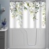 Ruelvth Short Shower Curtain, Waterproof Spring Green Eucalyptus Shower Curtain