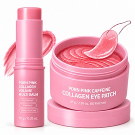 PDRN Pink Collagen Multi Balm Stick & Caffeine Hydrogel Eye Patches Set