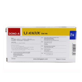 Dong-A U-Knock Gel Ink Ballpoint Pen U-Spring Technology 0.5mm (1 Dozen) Smooth Writing (Blue)