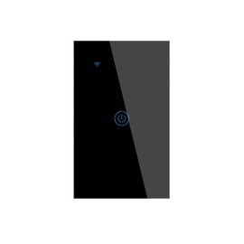 Smart WiFi Touch Light Switch, Black, Single Control Panel, Voice Control Compatible with Alexa Google Home, Remote Control