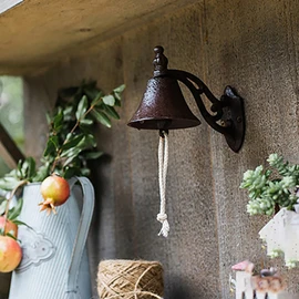 Dinner Bell Outdoor, Vintage Wall Bell Entry Door Bell, Manually Shaking Heavy Duty Hangings Bell, Vintage Wall Bell for Church, Garden, School
