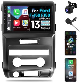 Roinvou [2G+64G] Car Radio for Ford F-150 F150 2009 2010 2011 2012 with Wireless Carplay/Android Auto, 9 Inch Touch Screen Upgrade for F150 with GPS Bluetooth WiFi SWC FM RDS DSP 28UI Backup Camera