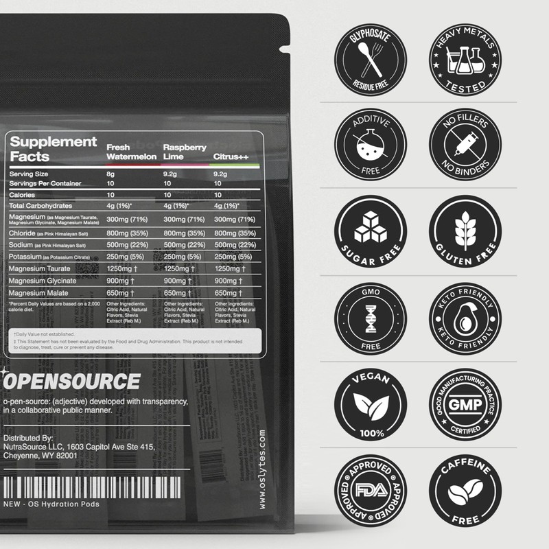 opensource 300mg Triple Magnesium Electrolyte Powder Packets for Calm &