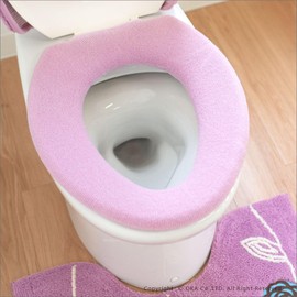 OKA ETOF Toilet Seat Cover, O Type Dedicated Type, Pink (Thick, Washable, Stylish, Wide, Scandinavian)