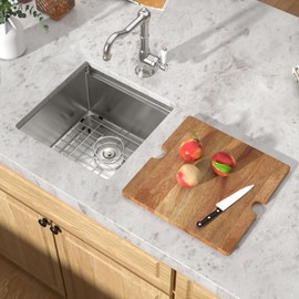 Talllor Bar Sink Undermount Workstation - 17 x 17 Inch Undermount Wet Bar Sink 16 Gauge Small Stainless Steel Prep Sinks Single Bowl Under Counter Camper Rv Kitchen Sinks #TLU-0021