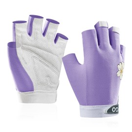 Vgo... VGO1-Pair Fingerless Workout Gloves for Men & Women - Weight Lifting Gym Gloves with Padded Palm, Anti-Slip Grip, Breathable Mesh for Training, Cycling, Fitness(AL0030,Purple,M)