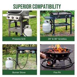 Propane Regulator with Hose and Gauge, 6FT Propane Hose with Regulator, Low Pressure Propane Grill Regulator and Hose, 0-1Psi Propane Gas Regulator, Gas Grill Regulator, Propane Hose for Grills