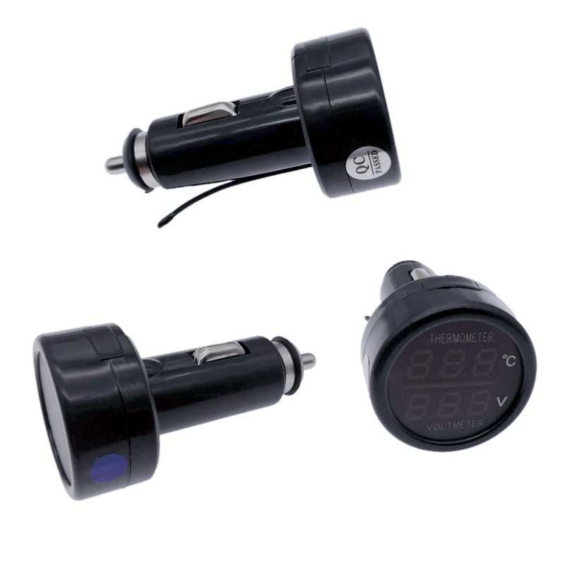JZK 2 in 1 car Truck Bus Voltmeter & Thermometer