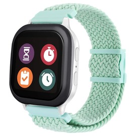 Wellfit Stretchy Braided Gizmo Watch Band Replacement - Magnetic Buckle, Adjustable Length, Breathable, Quick Release Spring Bars - Teal