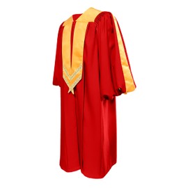 GradPlaza Deluxe Choir Robe with Cuff Sleeves For Church, Red, 48