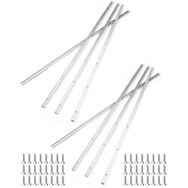 QWORK Aluminum T Track, 8 Pack 48 Inch Universal Double Cut Profile T Track, with Predrilled Mounting Holes and Screws, Woodworking and Fixtures, for Drill Press Table, Router Table