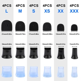 AIEX 12 Pairs of High Heel Protectors, 6 Sizes High Heel Caps Black & Clear Semicircle Shoe Heel Protectors for Grass Gravel Wedding Outdoor Activities Easy and Stable Walking (XXX, XX, XS, S, M, L)