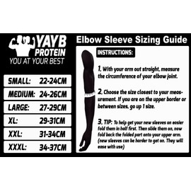 YAYB Protein 7mm Power Elbow Sleeves (Pair)-Powerlifting, Strongman, Weight Lifting,Bodybuilding Single Seam Reinforced Stitching For Best Compression/longevity-Next Gen Neoprene-Support (XL)