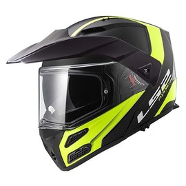 LS2 Helmets Modular Metro V3 Helmet (Matte Black / Glossy Hi-Vis Yellow - XXX-Large)