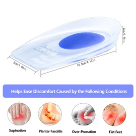 4 x Heel Spur Insoles, Heel Protection for Shoes, Heel Pads for Shoes, Heel Cushions for Shoes, Gel Shoe Insoles, Gel Cushion, Heel Insoles, Orthopaedic for Men and Women, Heel Spor Insoles