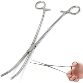 Stainless Steel 6'' 8'' 10''12'' Straight or Curved Fishing Forceps carp Sea Fly (10'' Curved)