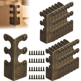 Baemin 16 Pcs Solid Brass Corner Protectors, Baseboard & Furniture, Bronze