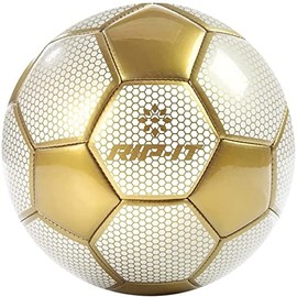 RIP-IT Womens Pro White & Gold Training Soccer Ball #5 - Features Traditional 32 Panel Construction - Includes Winding Bladder for Long-Lasting Inflation