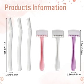 6Pcs Eyebrow Razors, Dermaplane Razor for Women Face | Japanese Razors, Small Face Razors, Multipurpose Exfoliating, Dermaplaning Tools, for Peach Fuz