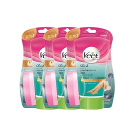 Vitus Veet Rich Bath Time Hair Removal Cream for Sensitive Skin 5.3 oz (150 g) x 3 Packs with Sponge