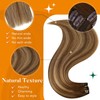 Easyouth Real Hair Clip-In Balayage Extensions, Medium Brown Mix Honey