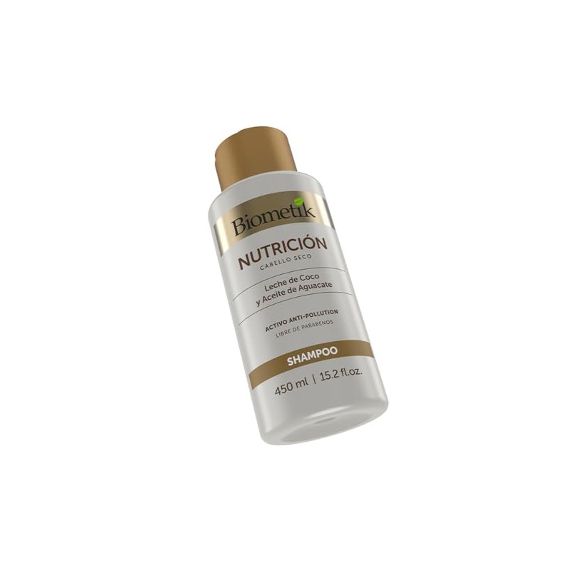 Biometik Nutrición, Shampoo para Cabello Seco y Opaco, Mayor Elasticidad