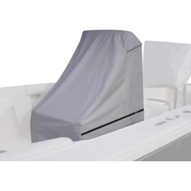 Seapisode 600D Fade and Tear Resistant Boat Center Console Cover,Heavy-Duty Waterproof and UV Protection Trailerable Boat Console Cover with Windproof Strap, Gray (Large Size up to 24"L X 36"W X 42"H)