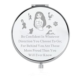 LQRI Moana Quote Proposal Compact Mirror Moana Princess Adventure Cartoon Movie Portable Hand Makeup Mirror Be A Moana Gift
