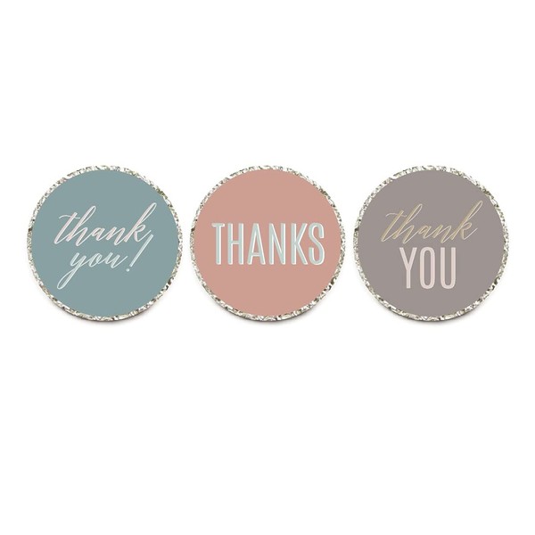 Andaz Press Signature Rustic Pastels Party Collection, Chocolate Drop Labels Stickers, Fits Kisses, Thank You, 216-Pack, Burlap Kraft Nature Theme Decorations
