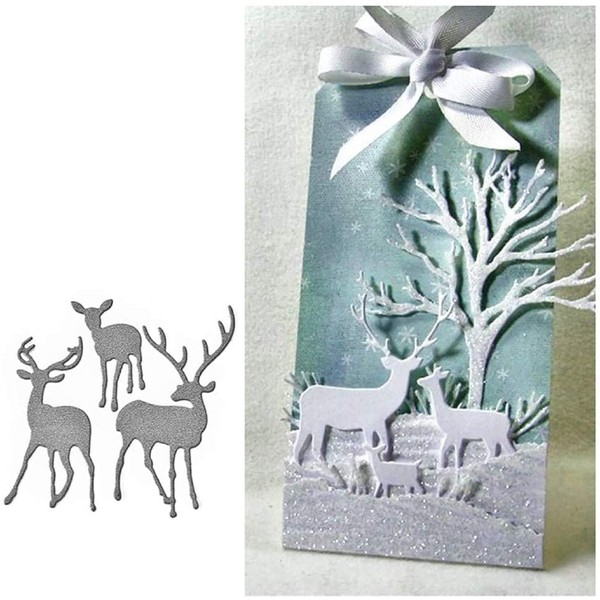 U-horizon Christmas Deer Cutting Dies, DIY Scrapbooking Metal Embossing Stencil