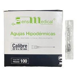 Aguja Hipodermica 22g X 32mm 100 Piezas - Sensimedical