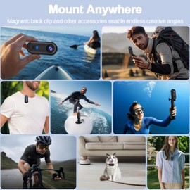 OBEST 360° Action Camera 4K Underwater Camera, Portable Mini Waterproof WiFi Camera 120° Wide Angle Action Camera for Cycling, Daily Vlog, Outdoor Sports (Upgraded Version)