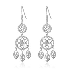 Meissa 925 Sterling Silber Traumfänger Baumeln und Tropfen Ohrringe für Frauen Rose Gold Ohrring Handmade Statement Ohrringe Geburtstagsgeschenke (Silber)