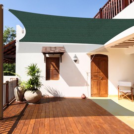 Coarbor 16'x19.99' Sun Shade Sail Outdoor Canopy Cover Rectangle Heavy Duty Shade Cloth for Backyard Yard Deck Patio Garden Outdoor, Green