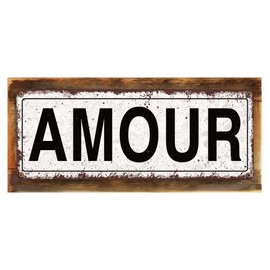 Homebody Accents Framed Amour 6"x16" Metal Sign, Rustic, Man Cave, Den, Hand-Crafted from Reclaimed Materials