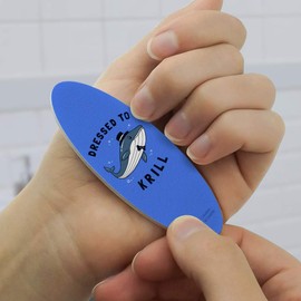 Dressed to Krill Whale Kill Funny Humor Double-Sided Oval Nail File Emery Board Set 4 Pack
