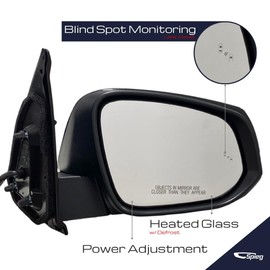 Spieg TO1321350 Passenger Side Mirror for 2016-2023 Toyota Tacoma | Right Side View Mirror Assembly Power Adjustment Heated Glass Manual Folding Turn Signal Light Blind Spot Monitor | PTM 8 Pins