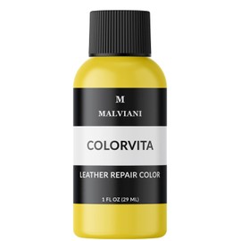 MALVIANI Leather Repair Color Restorer - Yellow - Restore Sofa, Car Seat, Furniture, Purse & Couch 1 oz.